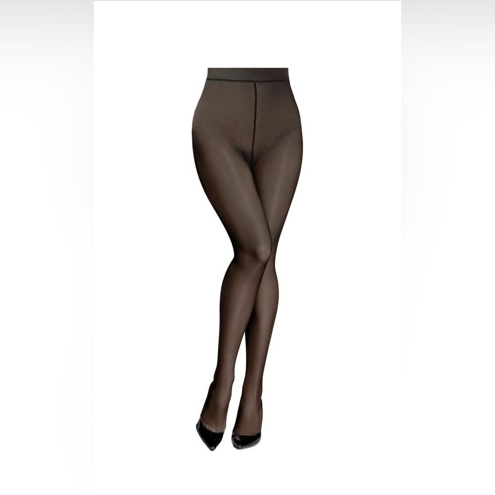 Women Black Fleece Tights One Size